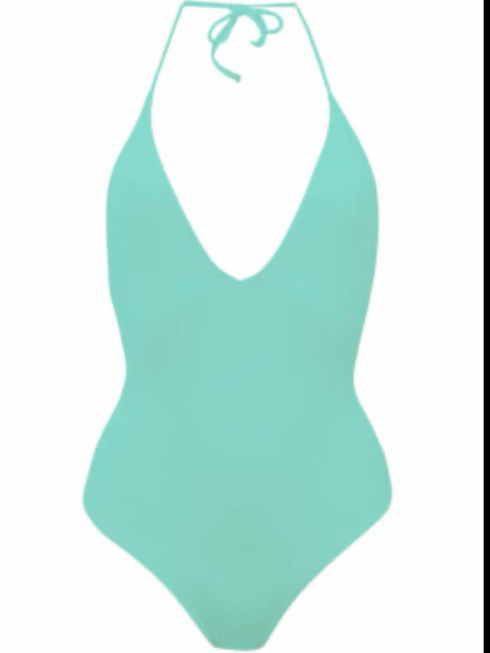 Anthropologie Onia Women's Nina Halter Strap One-Piece Swimsuit In Aqua Sea Sz M